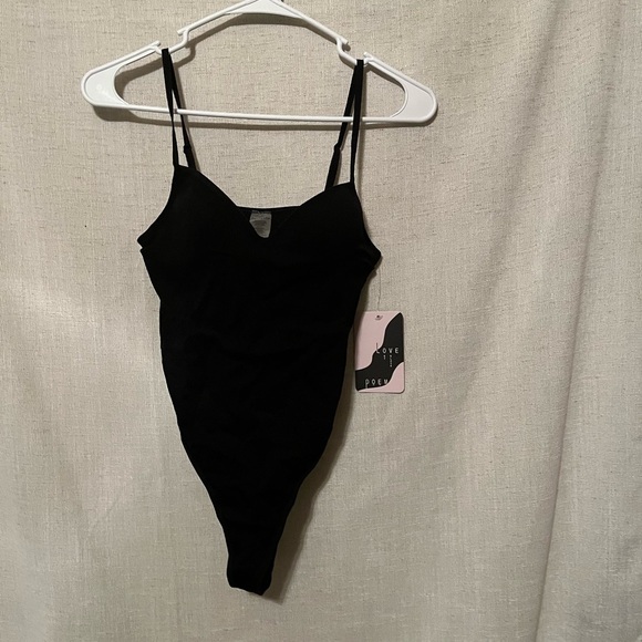 Black Spaghetti Strap Bodysuit - Picture 1 of 5